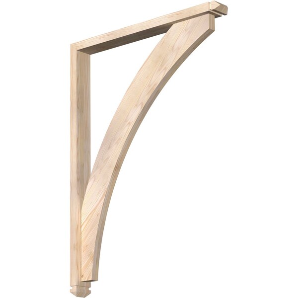 Ekena Millwork Thorton Arts and Crafts Smooth Bracket w/ Offset Brace, Douglas Fir, 3 1/2"W x 32"D x 44"H BKT0402X32X44THR03SDF - main